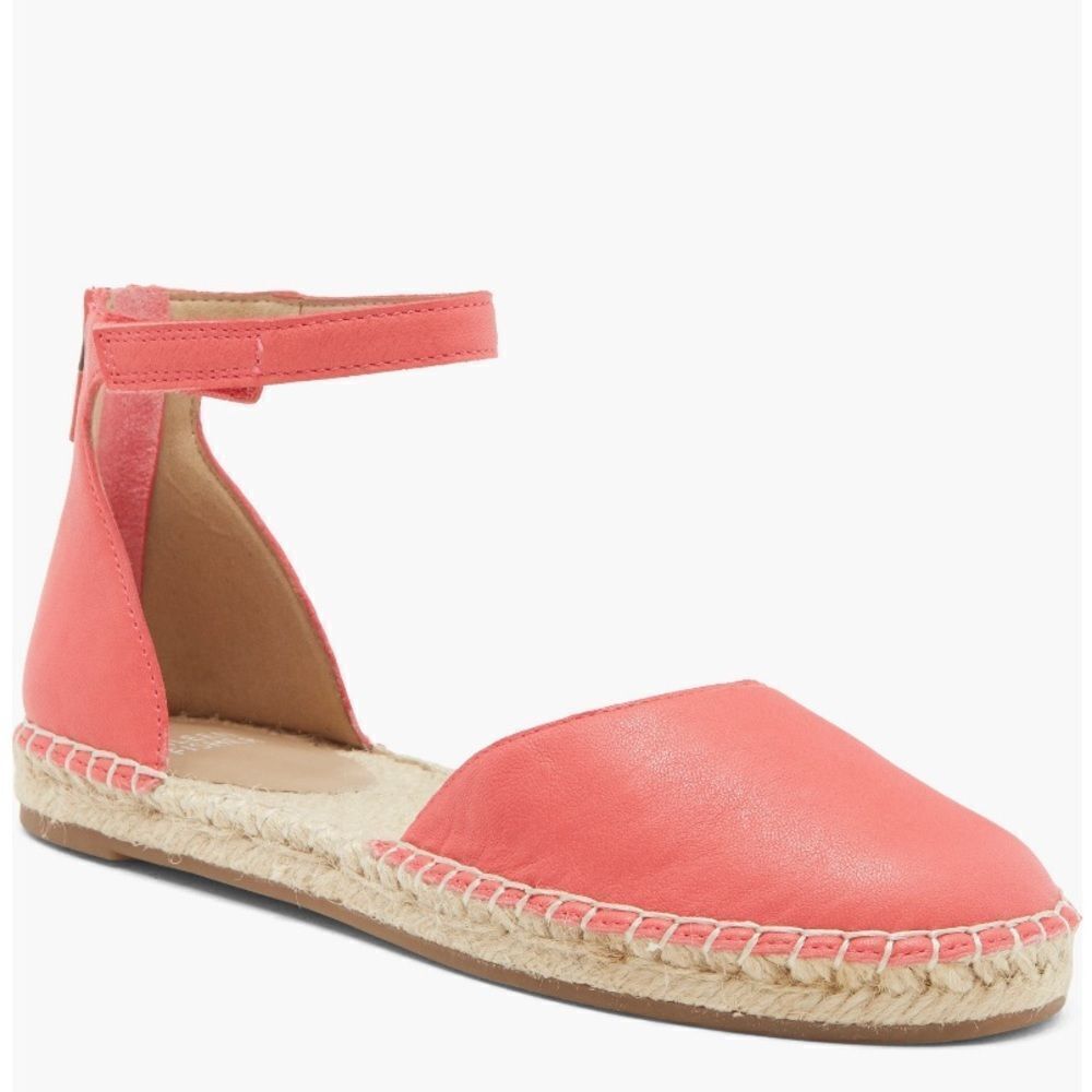 Eileen Fisher Lala Espadrille Leather Flat Closed Toe Sandal, Size 8, Pink, NWT‎